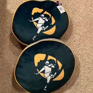 Set of 2 Green Bay packers pillows, approx 18x20